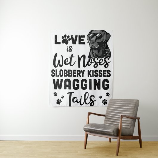 Black Labrador Retriever Liebe My Dog Sprichwort Q Wandteppich (Beispiel)