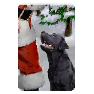 Black Labrador Retriever mit Weihnachten Magnet