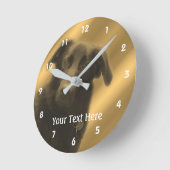 Black Labrador Retriever Mix Dog Runde Wanduhr (Winkel)