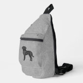 Black Labrador Retriever Niedlich Cartoon Labrador Crossbody Bag (Rechte Ecke)