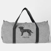 Black Labrador Retriever Niedlich Cartoon Labrador Duffle Bag (Vorderseite)