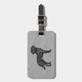 Black Labrador Retriever Niedlich Cartoon Labrador Gepäckanhänger (Vorderseite vertikal)