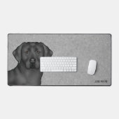 Black Labrador Retriever Niedlich Cartoon Labrador Schreibtischunterlage (Tastatur & Maus)