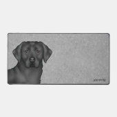 Black Labrador Retriever Niedlich Cartoon Labrador Schreibtischunterlage (Vorderseite)