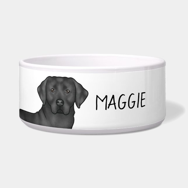 Black Labrador Retriever Niedlich Labrador Dog Ind Napf (Vorderseite)