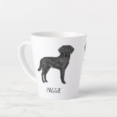 Black Labrador Retriever Niedlicher Hund Design Ih Milchtasse (Linke Ecke)