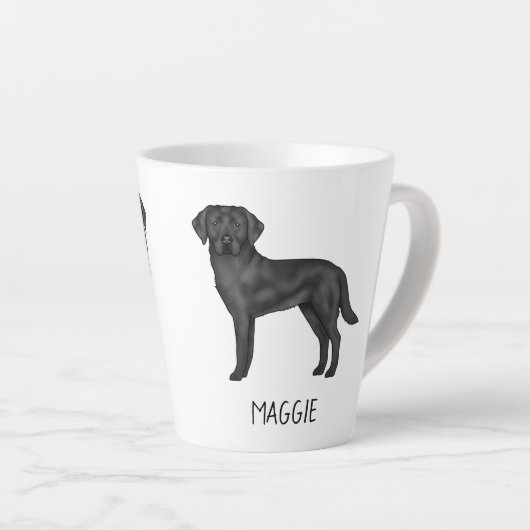 Black Labrador Retriever Niedlicher Hund Design Ih Milchtasse (Rechte Ecke)
