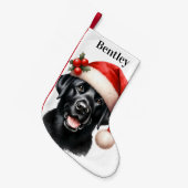 Black Labrador Retriever Niedlicher Weihnachtsfest Kleiner Weihnachtsstrumpf (Vorderansicht (hängend))