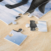 Black Labrador Retriever Niedlicher Weihnachtshund Puzzle (Seite)