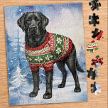 Black Labrador Retriever Niedlicher Weihnachtshund Puzzle<br><div class="desc">Suchen Sie nach einer lustigen und interessanten Aktivität, die Sie mit Ihrer Familie in dieser Ferienzeit teilen können? Schauen Sie sich nur unsere Puzzle-Kollektion mit spielerischen Labrador Retrievers an! Als Hundeliebhaber werden Sie die Vielfalt unserer Designs verehren, darunter niedliche und kuschelige Welpen, liebenswerte Gelb-, Schokolade- und Schwarze-Labradore, und sogar Szenen...</div>