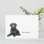 Black Labrador Retriever Note Card Dankeskarte (Stehend Vorderseite)