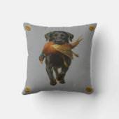 Black Labrador Retriever & Pheasant throw cushion Kissen (Rückseite)