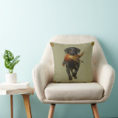 Black Labrador Retriever & Pheasant throw cushion Kissen (Stuhl )