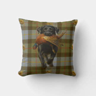 Black Labrador Retriever & Pheasant throw cushion Kissen
