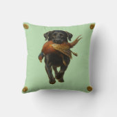Black Labrador Retriever & Pheasant throw cushion Kissen (Rückseite)