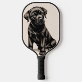 Black Labrador Retriever Pickleball Schläger (Vorderseite)