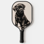 Black Labrador Retriever Pickleball Schläger (Rückseite)