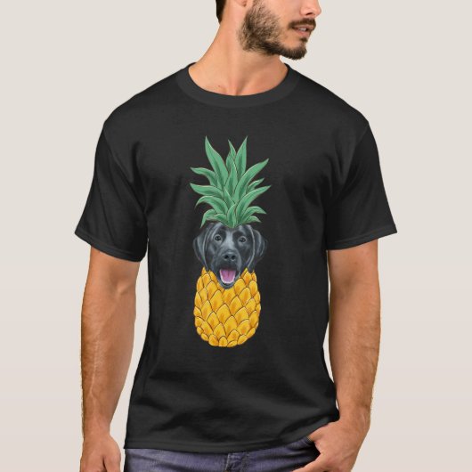 Black Labrador Retriever Pineapple Dog T-Shirt (Vorderseite)