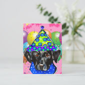 Black Labrador Retriever Postkarte (Stehend Vorderseite)