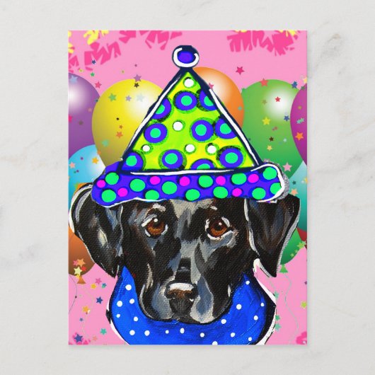 Black Labrador Retriever Postkarte (Vorderseite)