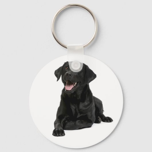 Black Labrador Retriever Puppy Dog Keychain Schlüsselanhänger (Vorderseite)