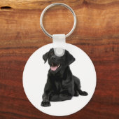 Black Labrador Retriever Puppy Dog Keychain Schlüsselanhänger (Vorderseite)