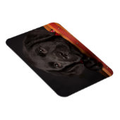 Black Labrador Retriever Puppy in Basketball Magnet (Rechte Seite)