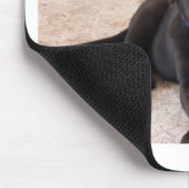 Black Labrador Retriever Puppy Mousepad (Ecke)
