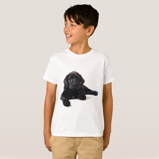 Black Labrador Retriever Puppy T-Shirt (Vorne ganz)