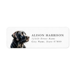 Black Labrador Retriever Rücksendeadressen-Aufkleb