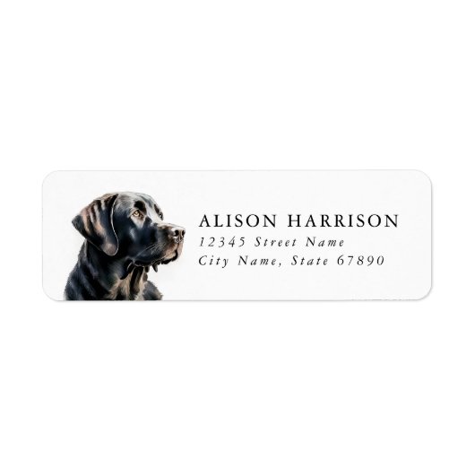 Black Labrador Retriever Rücksendeadressen-Aufkleb (Vorne)