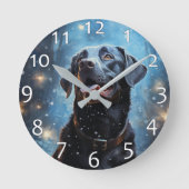 Black Labrador Retriever Runde Wanduhr (Vorderseite)