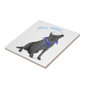 Black Labrador Retriever Sailor Fliese (Seite)