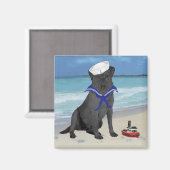 Black Labrador Retriever Sailor Magnet (Vorderseite/Rückseite)