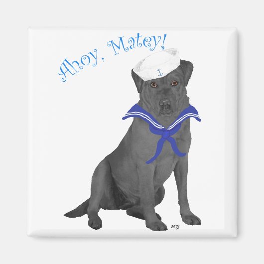 Black Labrador Retriever Sailor Magnet (Vorne)