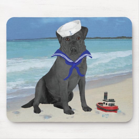 Black Labrador Retriever Sailor Mousepad (Vorne)