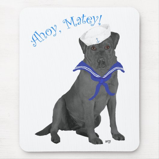 Black Labrador Retriever Sailor Mousepad (Vorne)