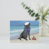 Black Labrador Retriever Sailor Postkarte (Stehend Vorderseite)