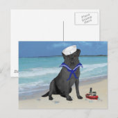Black Labrador Retriever Sailor Postkarte (Vorne/Hinten)