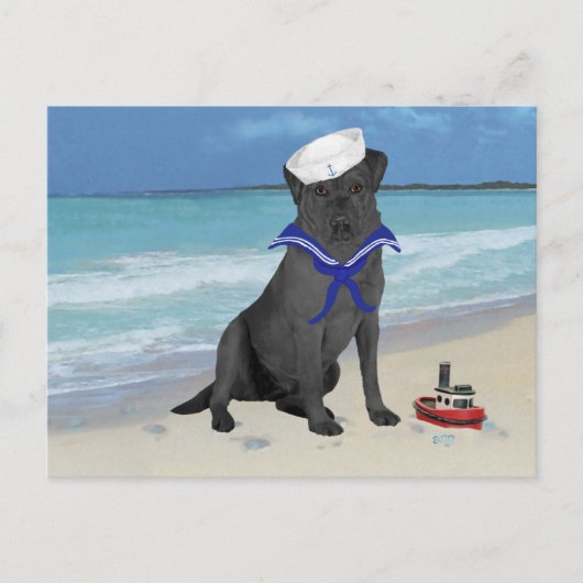 Black Labrador Retriever Sailor Postkarte (Vorderseite)