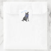 Black Labrador Retriever Sailor Quadratischer Aufkleber (Tasche)