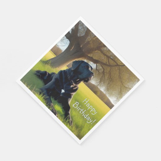 Black Labrador Retriever Serviette (Ecke)