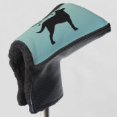 Black Labrador Retriever Silhouette Custom Name Golf Headcover (3/4 Vorderseite)
