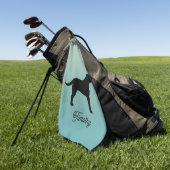 Black Labrador Retriever Silhouette Individuelle N Golfhandtuch (Gras)