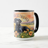 Black Labrador Retriever Sunrise Combo Tasse (VorderseiteRechts)