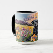 Black Labrador Retriever Sunrise Combo Tasse (Vorderseite Links)