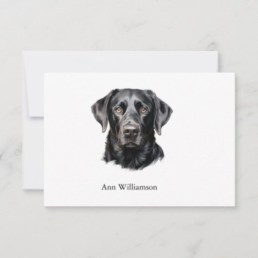 Black Labrador Retriever Thank You Card Dankeskarte (Vorderseite)