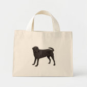 Black Labrador Retriever Tote Bag Mini Stoffbeutel (Vorne)