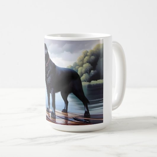 Black Labrador Retriever und Lake Kaffeetasse (VorderseiteRechts)
