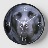 Black Labrador Retriever Wanduhr (Vorderseite)